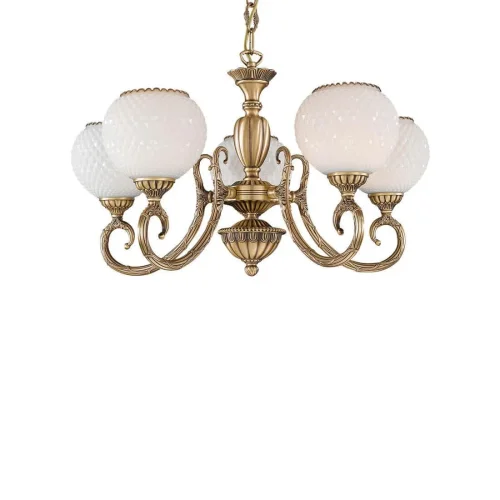 Люстра подвесная  L 8450/5 Reccagni Angelo белая на 5 ламп, основание античное бронза в стиле классический  фото 3